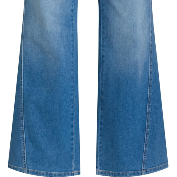 Time and Tru Womens High Rise Seamed Wide Leg Jeans Denim Vintage Light Size 18 - Picture 6 of 7